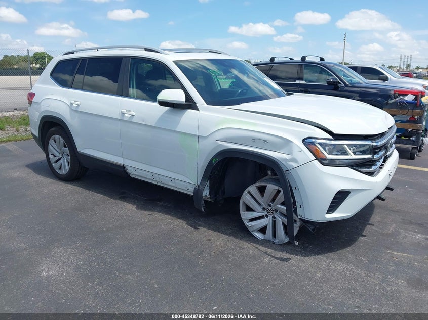 2021 Volkswagen Atlas VIN 1V2BR2CA0MC514285 IAAI salvage auction — FRONT END, Certificate Of Destruction (Florida), sold $4,900 on 2026-08-01 (photo 1)