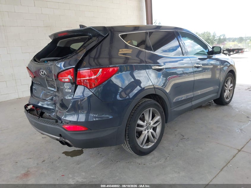 2013 Hyundai Santa fe VIN 5XYZWDLA4DG046092 IAAI salvage auction — REAR END, Bill Of Sale (Washington), sold $1,650 on 2026-07-22 (photo 4)