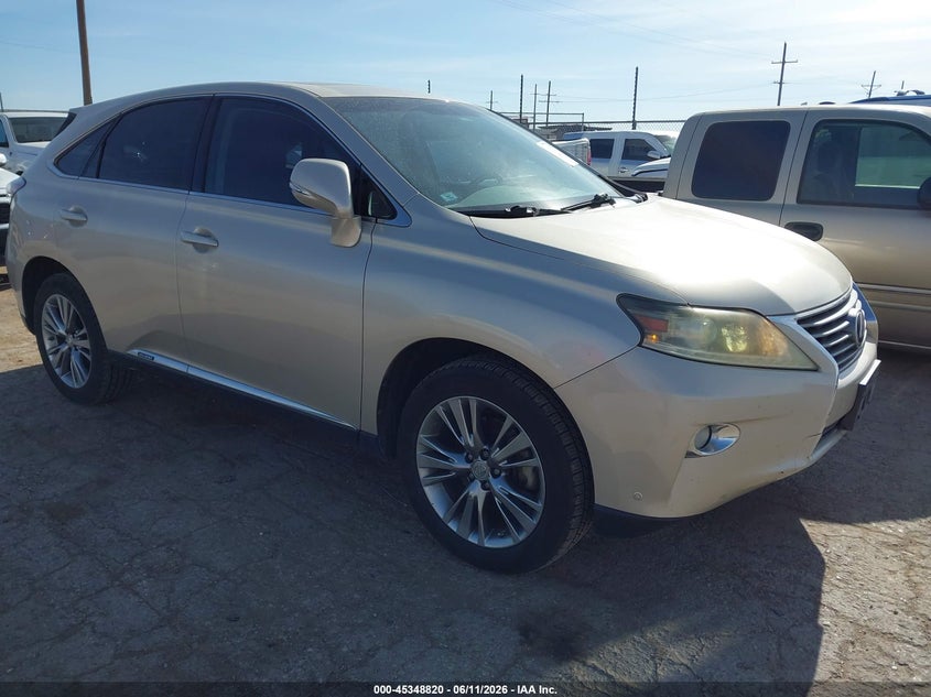 2013 Lexus Rx VIN JTJZB1BA4D2007876 IAAI salvage auction — ENGINE DAMAGE, Salvage (Texas), sold $2,300 on 2026-07-28 (photo 1)