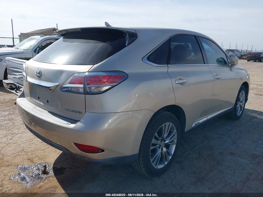 2013 Lexus Rx VIN JTJZB1BA4D2007876 IAAI salvage auction — ENGINE DAMAGE, Salvage (Texas), sold $2,300 on 2026-07-28 (photo 4)