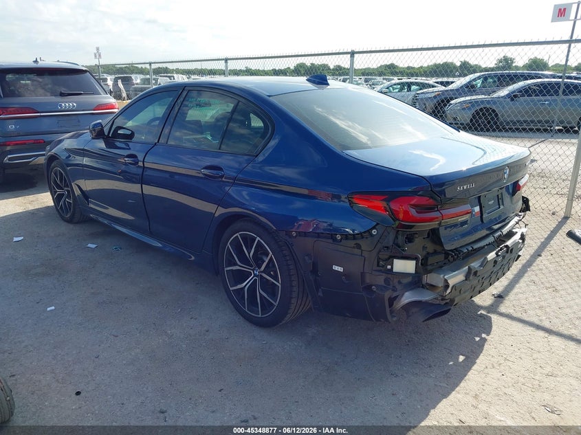 2022 BMW 5er VIN WBA53BJ00NWX50460 IAAI salvage auction — REAR END, Original (Texas), sold $20,700 on 2026-08-09 (photo 3)
