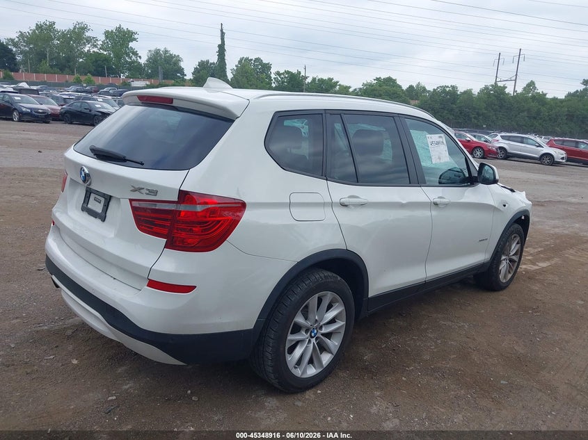 2017 BMW X3 VIN 5UXWX9C36H0T24922 IAAI salvage auction — UNKNOWN, Salvage Title, sold $3,000 on 2026-07-24 (photo 4)