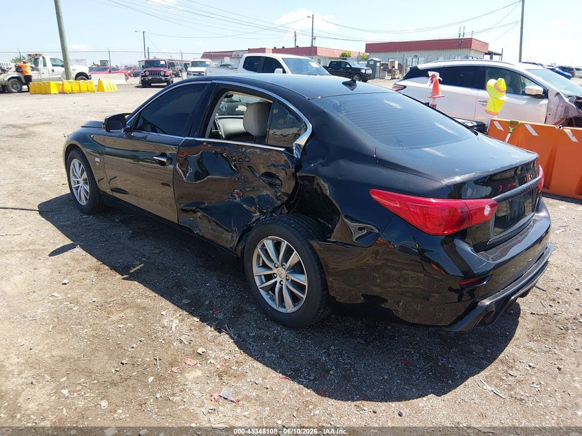 2015 Infiniti Q50 VIN JN1BV7AR9FM418402 IAAI salvage auction — LEFT SIDE, Salvage Title, sold $3,350 on 2026-07-16 (photo 3)