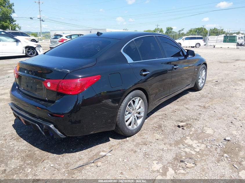 2015 Infiniti Q50 VIN JN1BV7AR9FM418402 IAAI salvage auction — LEFT SIDE, Salvage Title, sold $3,350 on 2026-07-16 (photo 4)