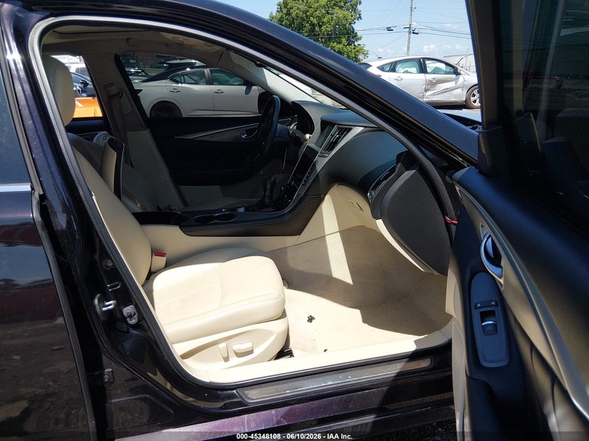 2015 Infiniti Q50 VIN JN1BV7AR9FM418402 IAAI salvage auction — LEFT SIDE, Salvage Title, sold $3,350 on 2026-07-16 (photo 5)