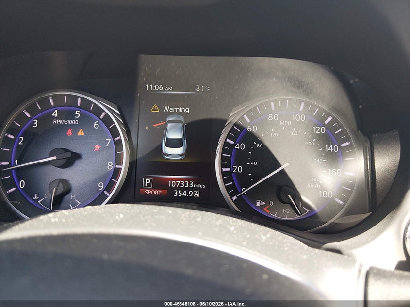 2015 Infiniti Q50 VIN JN1BV7AR9FM418402 IAAI salvage auction — LEFT SIDE, Salvage Title, sold $3,350 on 2026-07-16 (photo 7)