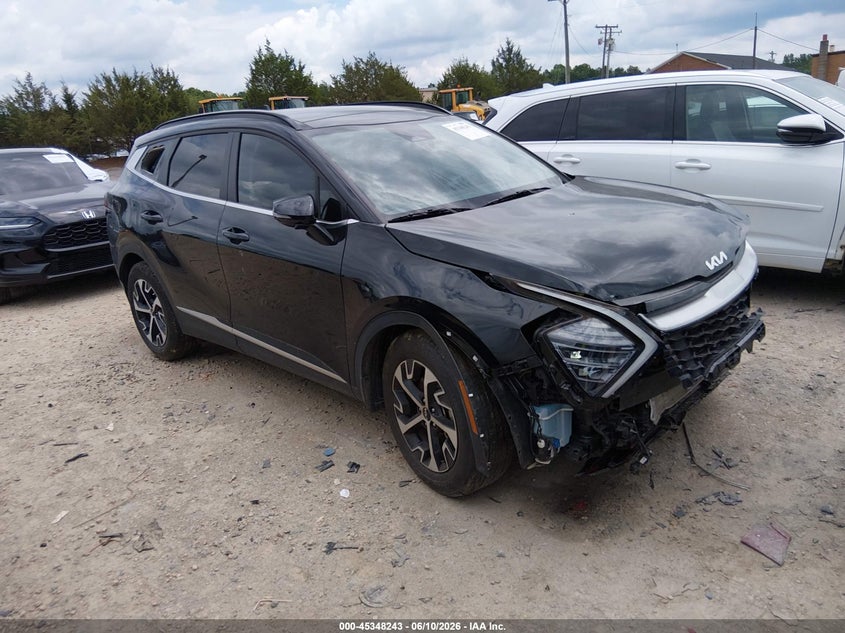 2025 Kia Sportage VIN 5XYK33DF9SG253783 IAAI salvage auction — FRONT END, Salvage Title, sold $6,400 on 2026-07-23 (photo 1)