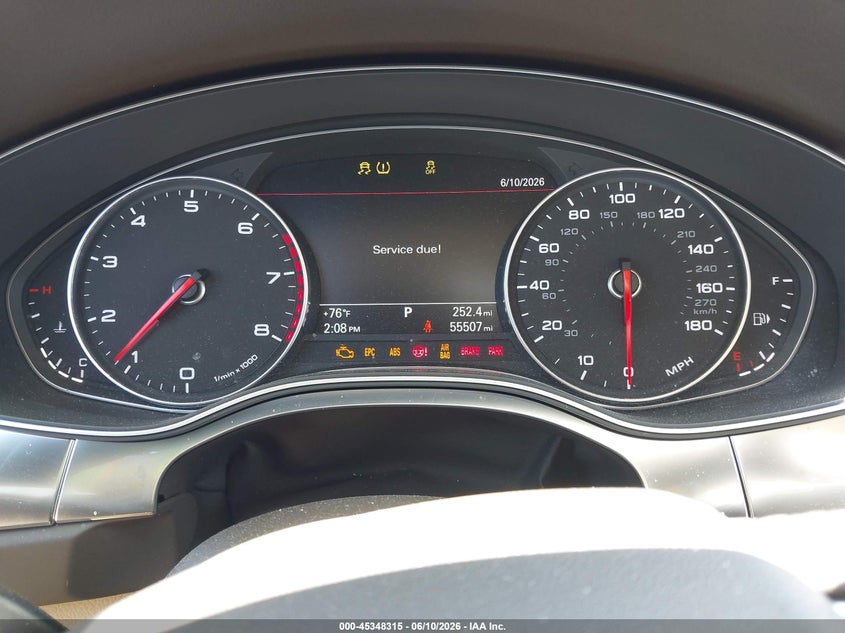 2012 Audi A6 VIN WAUGGAFC1CN097604 IAAI salvage auction — MECHANICAL, Clear - Dealer Only (California), sold $1,600 on 2026-07-15 (photo 7)