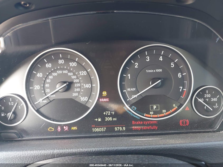 2015 BMW 3er VIN WBA3B3G57FNT68792 IAAI salvage auction — RIGHT FRONT, Salvage Title, sold $1,300 on 2026-08-13 (photo 7)