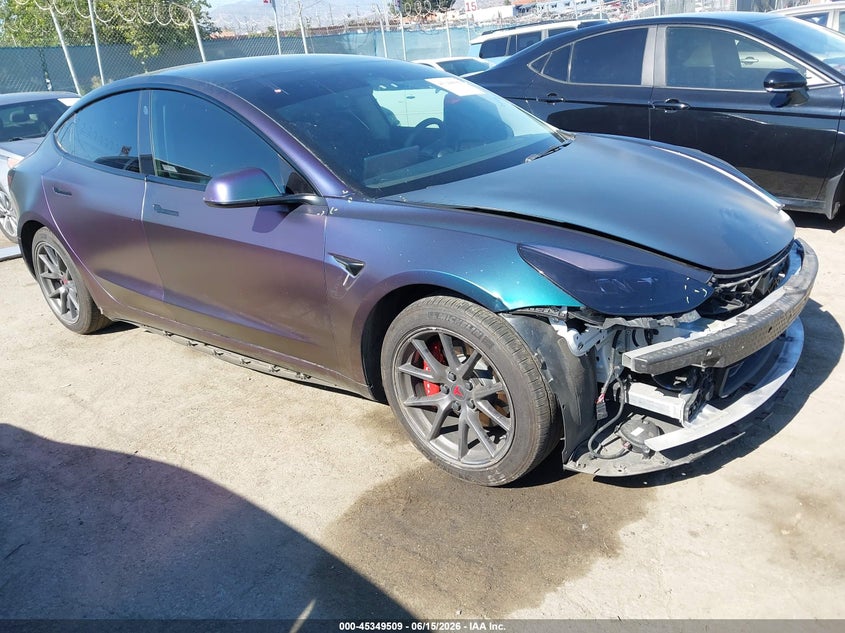 2022 Tesla Model 3 VIN 5YJ3E1EB6NF352393 IAAI salvage auction — FRONT END, Salvage (California), sold $6,200 on 2026-08-02 (photo 1)