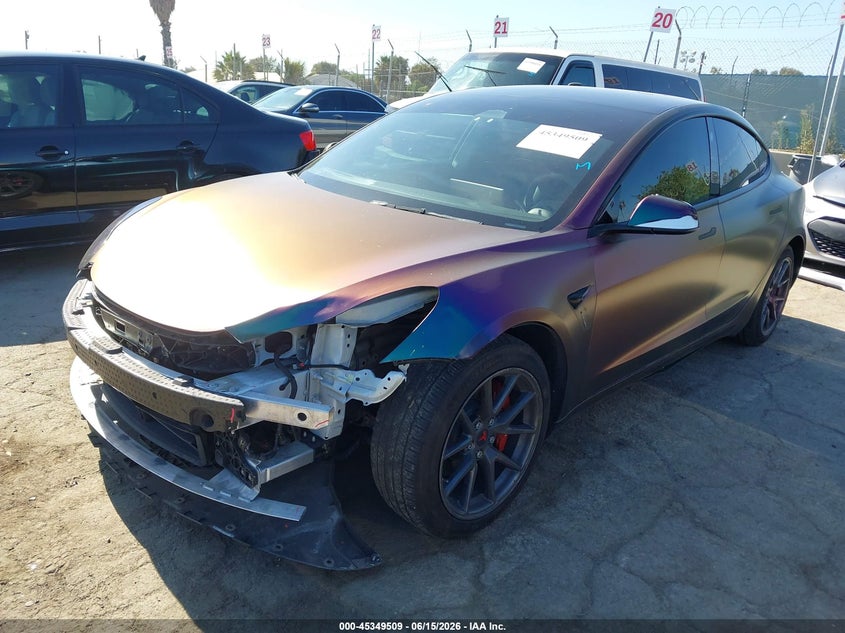 2022 Tesla Model 3 VIN 5YJ3E1EB6NF352393 IAAI salvage auction — FRONT END, Salvage (California), sold $6,200 on 2026-08-02 (photo 2)