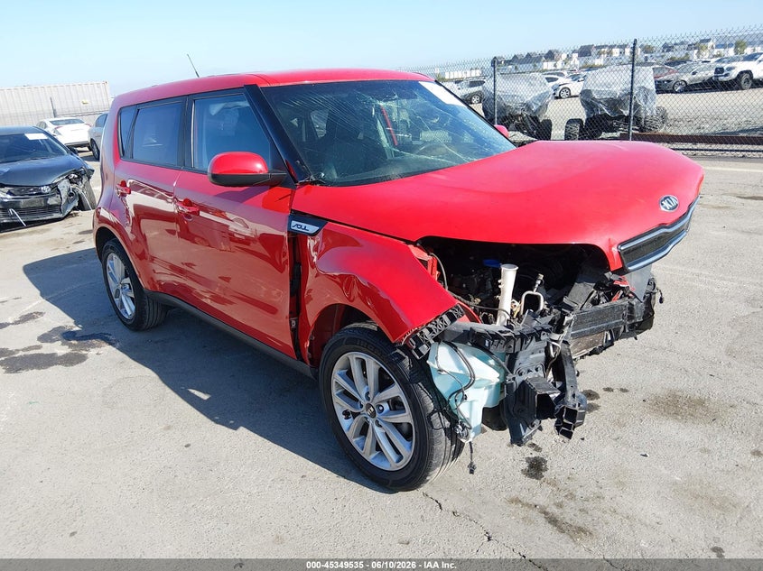 2019 Kia Soul VIN KNDJP3A5XK7689695 IAAI salvage auction — FRONT END, Salvage Title, sold $625 on 2026-07-29 (photo 1)