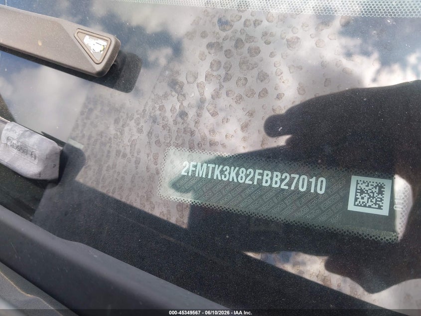 2015 Ford Edge VIN 2FMTK3K82FBB27010 IAAI salvage auction — FRONT END, Salvage (Texas), sold $1,450 on 2026-07-09 (photo 9)