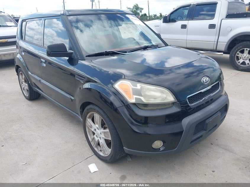 2010 Kia Soul VIN KNDJT2A29A7079099 IAAI salvage auction — LEFT FRONT, Salvage (Texas), sold $350 on 2026-07-10 (photo 1)