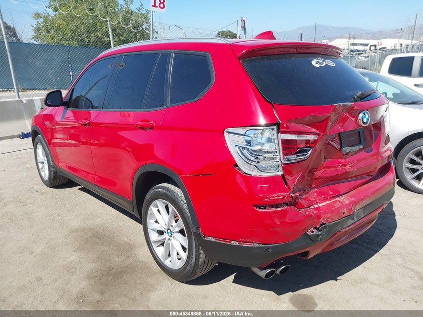 2017 BMW X3 VIN 5UXWZ7C56H0U45689 IAAI salvage auction — LEFT REAR, Salvage (California), sold $2,450 on 2026-07-15 (photo 3)