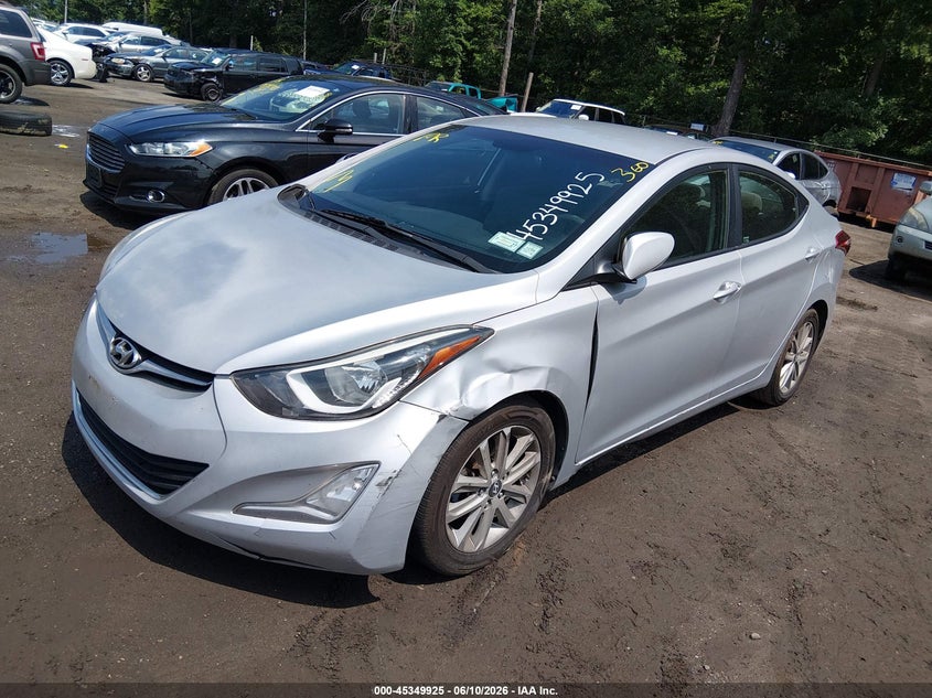 2014 Hyundai Elantra VIN KMHDH4AE9EU203508 IAAI salvage auction — NORMAL WEAR, Clear (New York), sold $950 on 2026-07-15 (photo 2)