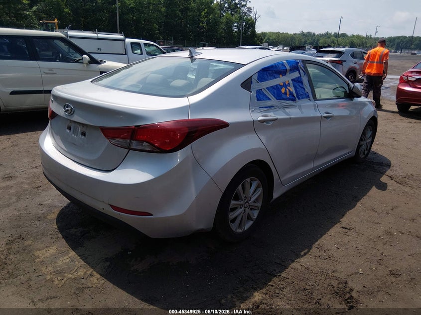2014 Hyundai Elantra VIN KMHDH4AE9EU203508 IAAI salvage auction — NORMAL WEAR, Clear (New York), sold $950 on 2026-07-15 (photo 4)