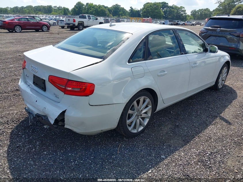 2013 Audi A4 VIN WAUFFAFL0DN023073 IAAI salvage auction — REAR END, Salvage Title, sold $275 on 2026-07-28 (photo 4)