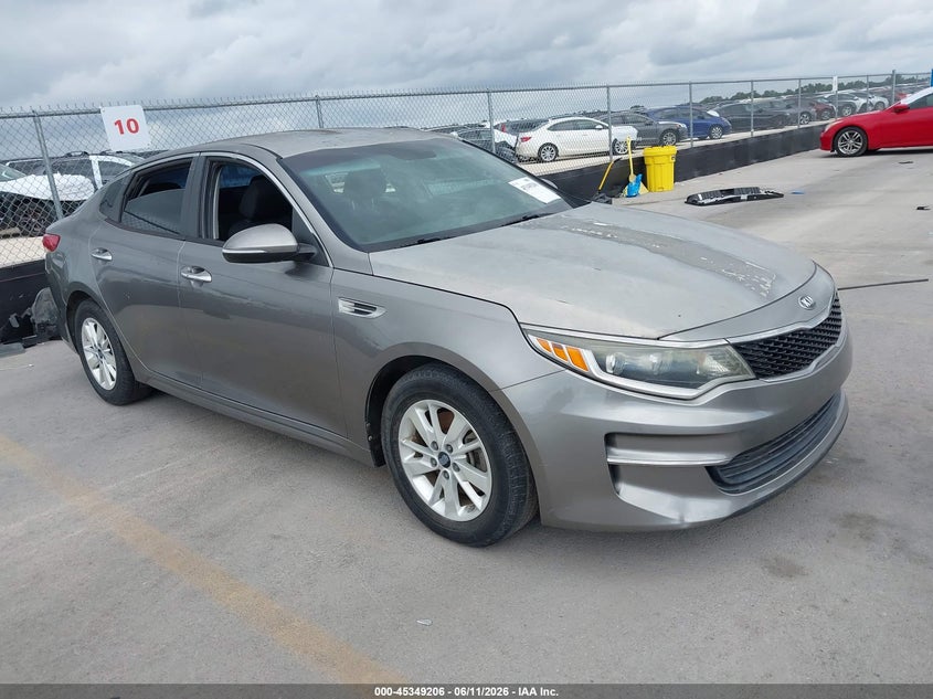 2016 Kia Optima VIN 5XXGT4L39GG033929 IAAI salvage auction — NORMAL WEAR, Original (Texas), sold $850 on 2026-07-23 (photo 1)
