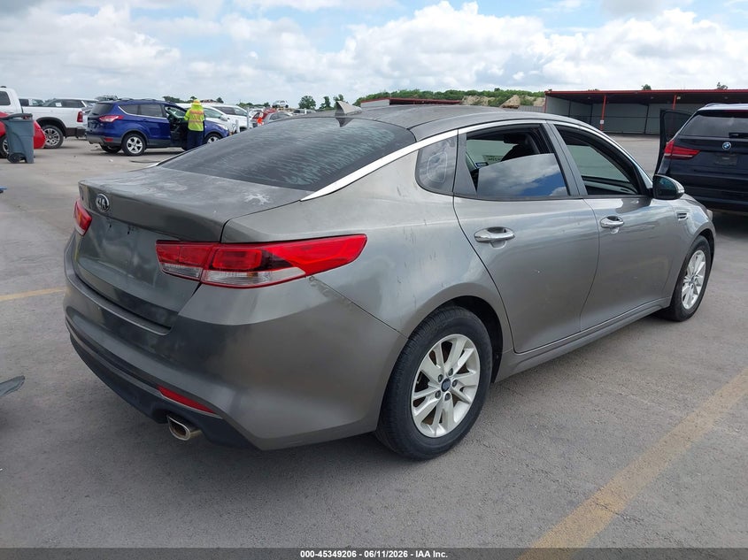 2016 Kia Optima VIN 5XXGT4L39GG033929 IAAI salvage auction — NORMAL WEAR, Original (Texas), sold $850 on 2026-07-23 (photo 4)
