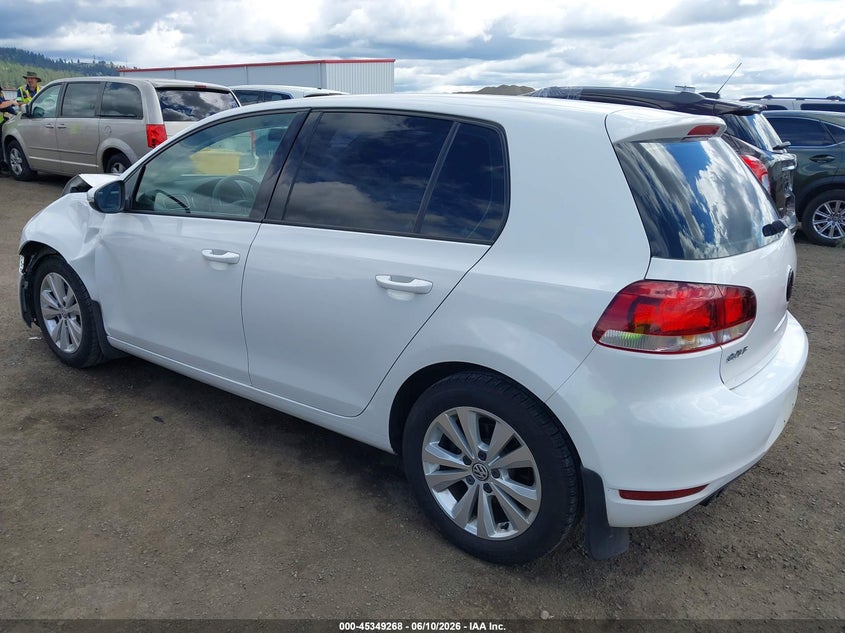 2012 Volkswagen Golf VIN WVWDB7AJ5CW268586 IAAI salvage auction — LEFT FRONT, Salvage Title, sold $400 on 2026-08-04 (photo 3)