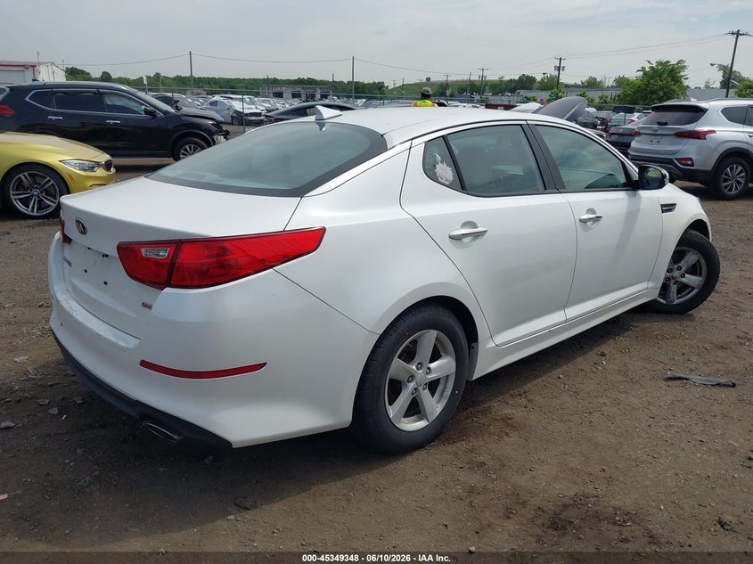 2014 Kia Optima VIN KNAGM4A74E5461957 IAAI salvage auction — FRONT END, Salvage (New Jersey), sold $225 on 2026-07-29 (photo 4)