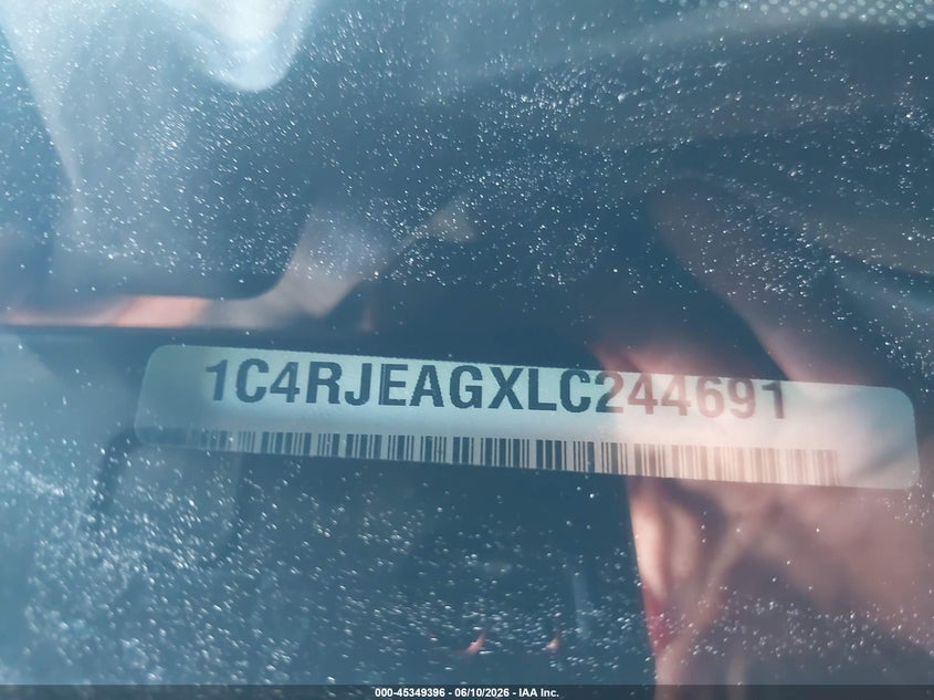 2020 Jeep Grand cherokee VIN 1C4RJEAGXLC244691 IAAI salvage auction — LEFT SIDE, Salvage Title, sold $4,900 on 2026-07-22 (photo 9)