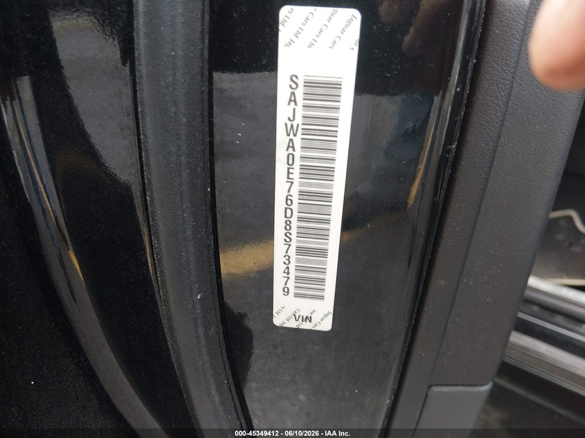 2013 Jaguar Xf VIN SAJWA0E76D8S73479 IAAI salvage auction — ENGINE DAMAGE, Clear (South Carolina), sold $375 on 2026-07-15 (photo 9)
