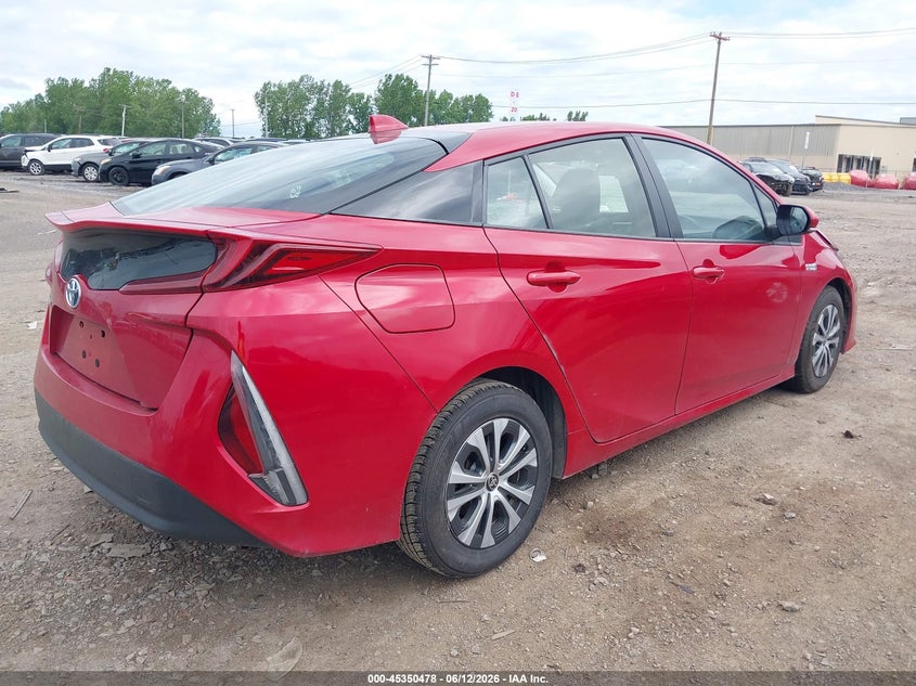 2021 Toyota Prius VIN JTDKAMFP8M3186912 IAAI salvage auction — LEFT FRONT, Salvage Title, sold $4,750 on 2026-07-29 (photo 4)
