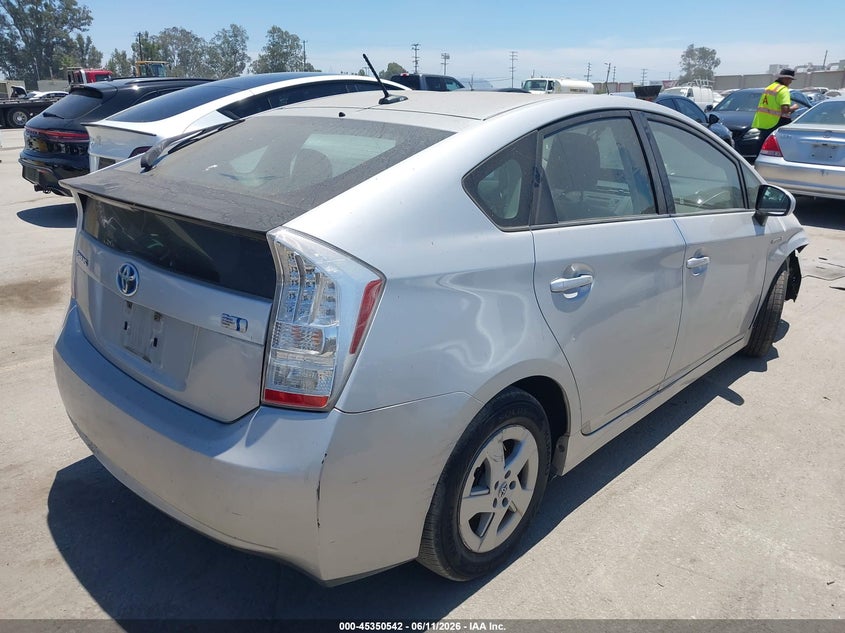 2011 Toyota Prius VIN JTDKN3DU8B0265745 IAAI salvage auction — RIGHT FRONT, Salvage (California), sold $1,050 on 2026-07-08 (photo 4)