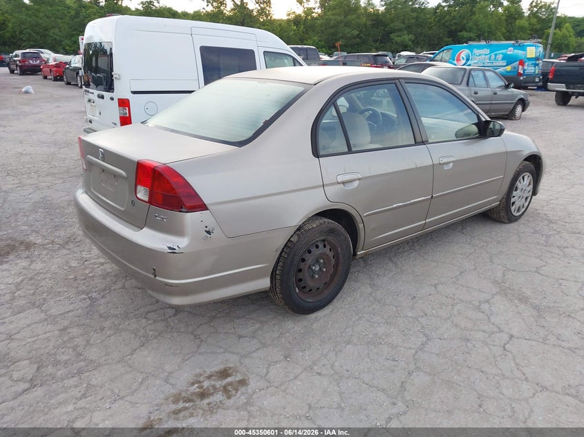 2005 Honda Civic VIN 2HGES16585H550558 IAAI salvage auction — NORMAL WEAR, Original (Kentucky), sold $650 on 2026-07-06 (photo 4)