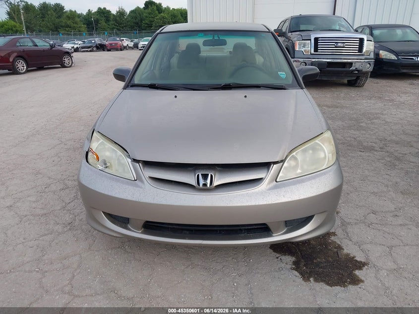 2005 Honda Civic VIN 2HGES16585H550558 IAAI salvage auction — NORMAL WEAR, Original (Kentucky), sold $650 on 2026-07-06 (photo 6)