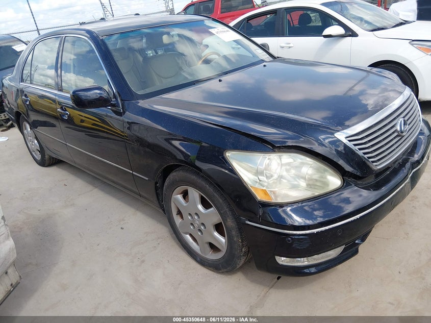 2004 Lexus Ls 430 VIN JTHBN36F040131375 IAAI salvage auction — FRONT END, Original (Texas), sold $725 on 2026-07-28 (photo 1)