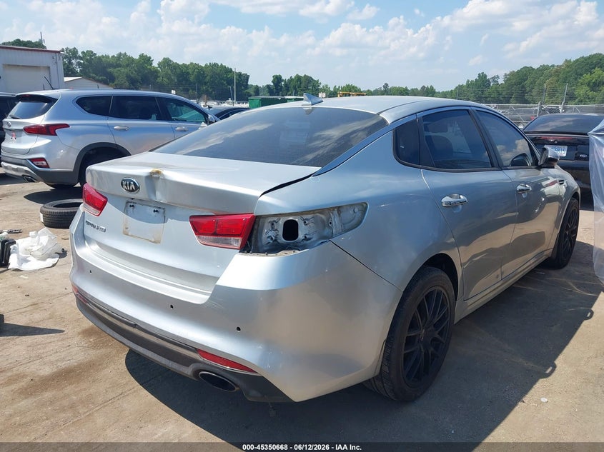 2016 Kia Optima VIN 5XXGT4L36GG078519 IAAI salvage auction — REAR END, Salvage (North Carolina), sold $1,850 on 2026-07-06 (photo 4)