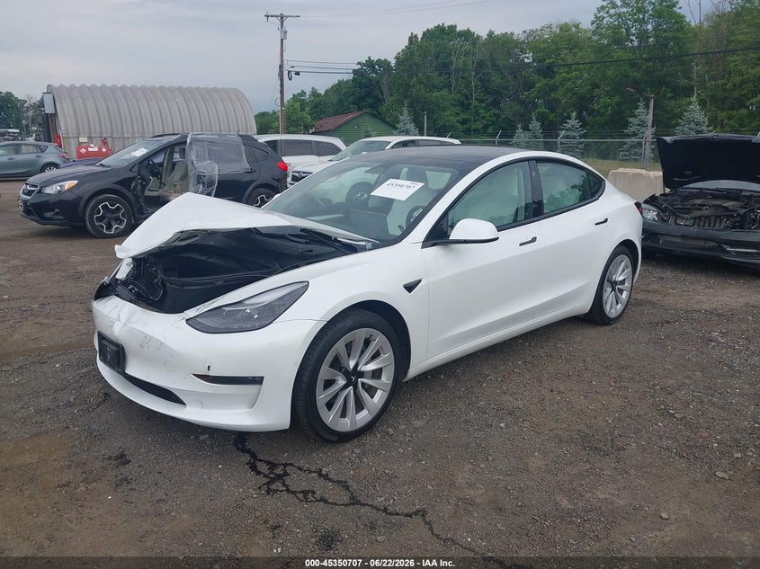 2022 Tesla Model 3 VIN 5YJ3E1EB9NF253809 IAAI salvage auction — FRONT END, Salvage Title, sold $7,700 on 2026-07-29 (photo 2)