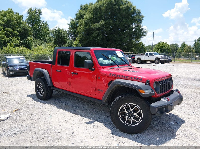 2024 Jeep Gladiator VIN 1C6JJTBG9RL124350 IAAI salvage auction — LEFT FRONT, Salvage Title, sold $7,600 on 2026-07-29 (photo 1)