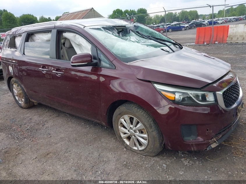 2016 Kia SEDONA VIN KNDMB5C10G6085815 IAAI salvage auction — FRONT END, Salvage Title, sold $50 on 2026-07-23 (photo 1)