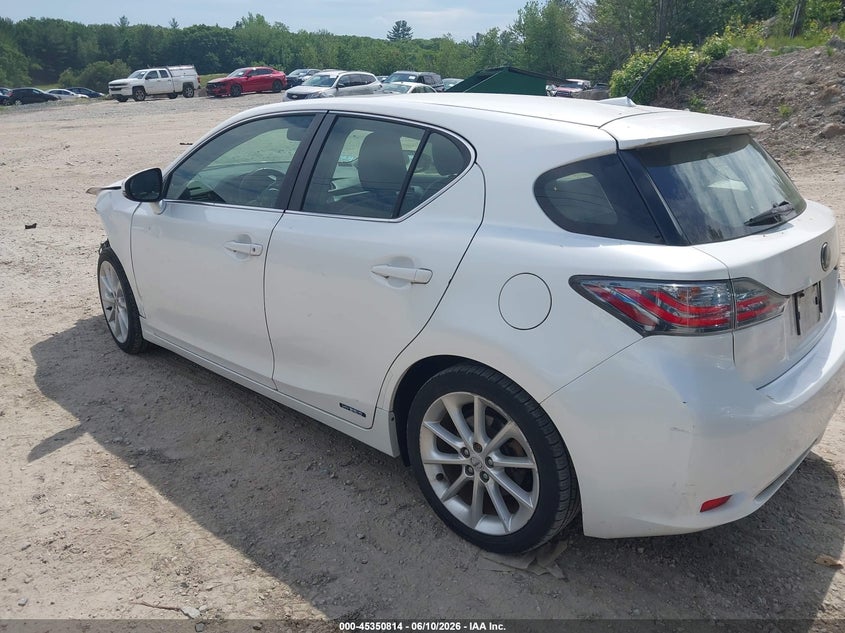 2011 Lexus Ct 200h VIN JTHKD5BH6B2044278 IAAI salvage auction — FRONT END, Salvage (Massachusetts), sold $2,150 on 2026-07-21 (photo 3)
