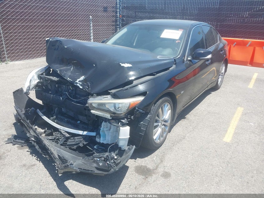 2018 Infiniti Q50 VIN JN1EV7AP9JM592345 IAAI salvage auction — FRONT END, Salvage (California), sold $1,850 on 2026-07-29 (photo 2)