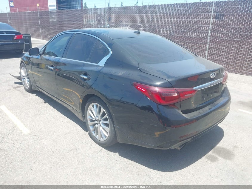 2018 Infiniti Q50 VIN JN1EV7AP9JM592345 IAAI salvage auction — FRONT END, Salvage (California), sold $1,850 on 2026-07-29 (photo 3)