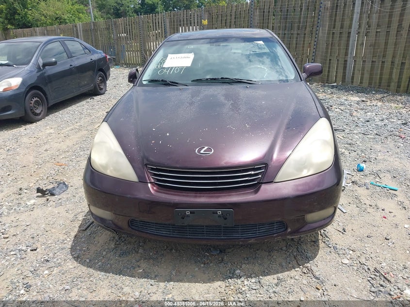 2004 Lexus Es 330 VIN JTHBA30G640002067 IAAI salvage auction — NORMAL WEAR, Clear (Maryland), sold $550 on 2026-07-27 (photo 6)