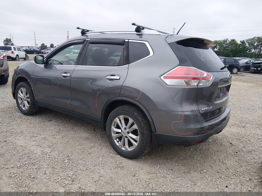 2016 Nissan Rogue VIN KNMAT2MV0GP680609 IAAI salvage auction — FRONT & REAR, Salvage (Ohio), sold $700 on 2026-07-22 (photo 3)