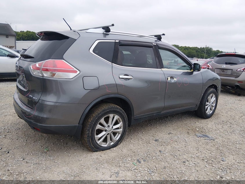 2016 Nissan Rogue VIN KNMAT2MV0GP680609 IAAI salvage auction — FRONT & REAR, Salvage (Ohio), sold $700 on 2026-07-22 (photo 4)