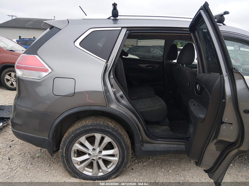 2016 Nissan Rogue VIN KNMAT2MV0GP680609 IAAI salvage auction — FRONT & REAR, Salvage (Ohio), sold $700 on 2026-07-22 (photo 8)
