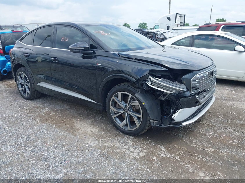 2023 Audi Q4 sportback e-tron VIN WA142BFZ8PP004189 IAAI salvage auction — RIGHT FRONT, Salvage (Pennsylvania), sold $10,200 on 2026-07-09 (photo 1)