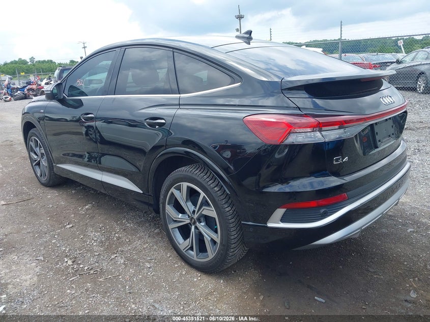 2023 Audi Q4 sportback e-tron VIN WA142BFZ8PP004189 IAAI salvage auction — RIGHT FRONT, Salvage (Pennsylvania), sold $10,200 on 2026-07-09 (photo 3)
