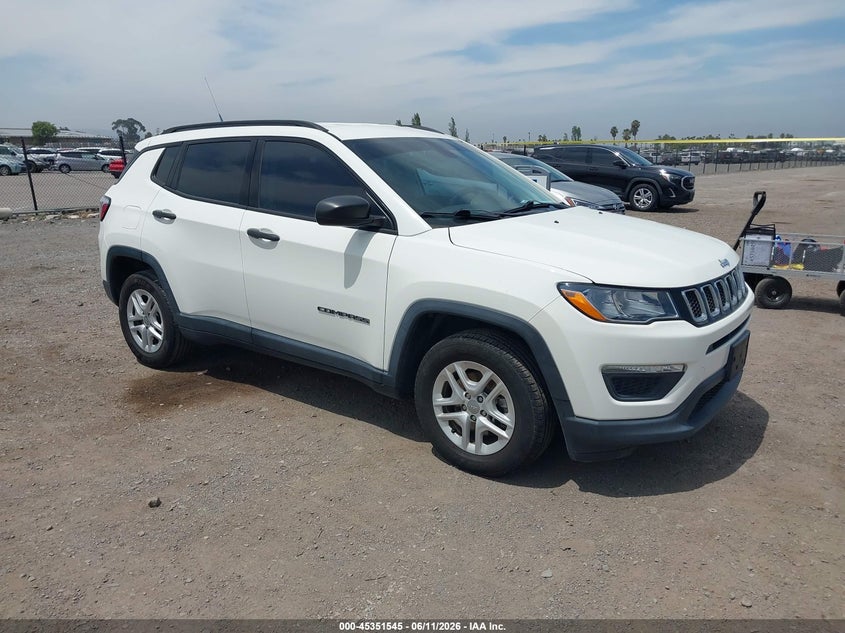 2018 Jeep Compass VIN 3C4NJCAB2JT374392 IAAI salvage auction — NORMAL WEAR, Sf97 (California), sold $7,100 on 2026-07-28 (photo 1)