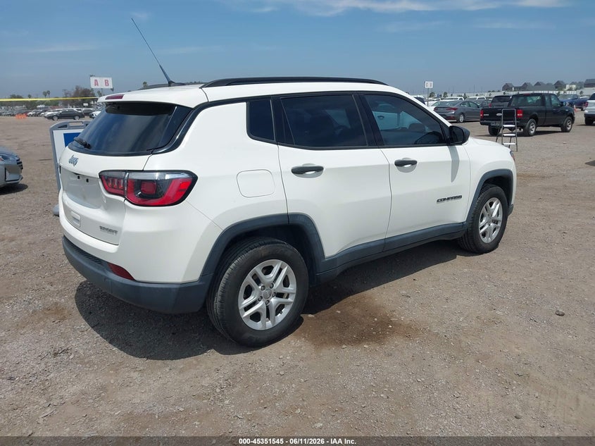 2018 Jeep Compass VIN 3C4NJCAB2JT374392 IAAI salvage auction — NORMAL WEAR, Sf97 (California), sold $7,100 on 2026-07-28 (photo 4)