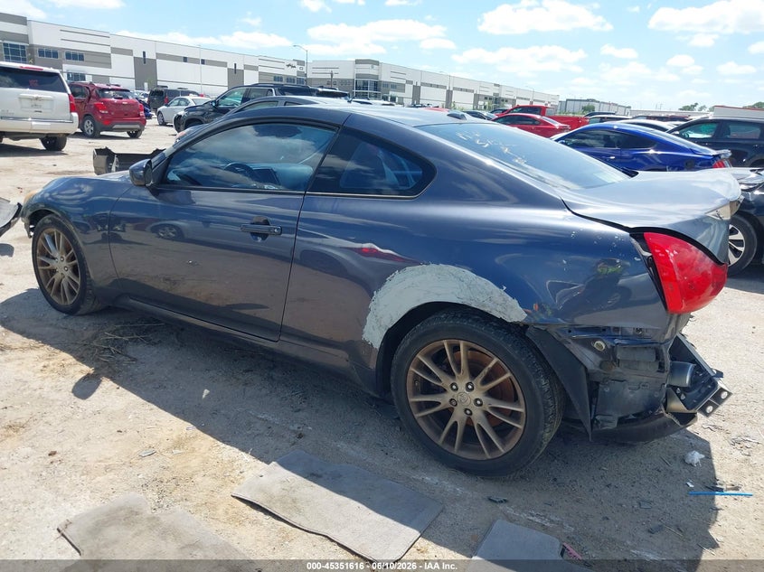 2009 Infiniti G VIN JNKCV64E59M606289 IAAI salvage auction — FRONT & REAR, Salvage (Texas), sold $250 on 2026-07-07 (photo 3)