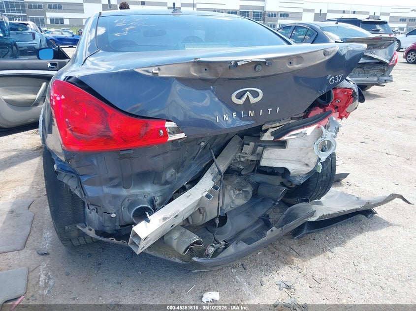 2009 Infiniti G VIN JNKCV64E59M606289 IAAI salvage auction — FRONT & REAR, Salvage (Texas), sold $250 on 2026-07-07 (photo 6)